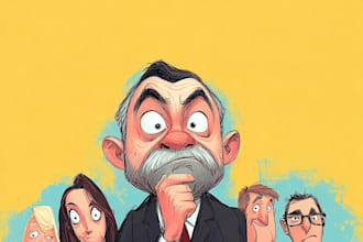draw bold and eye catching political cartoons with satire