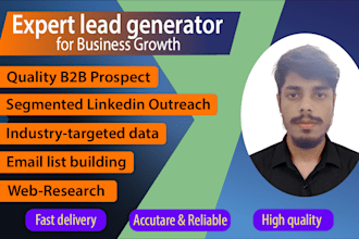 b2b lead generation, linkedin research and email list building