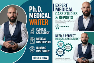 write professional medical case report, clinical case study and nursing report