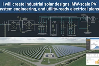 create industrial solar design, mw scale pv system utility ready electrical plan