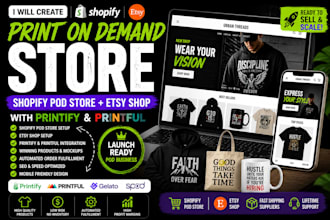 do shopify print on demand store shopify pod store  etsy shop printify printiful