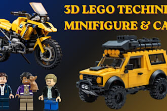 design realistic 3d lego technic mocs, car, with instructions and xml partlist