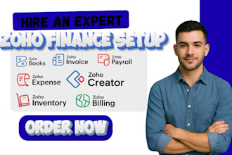 setup zoho books, zoho invoice, zoho payroll, and zoho inventory