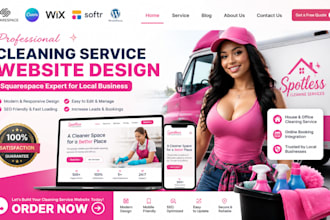 squarespace house office cleaning service local business website design redesign