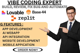 buid, fix vibecoding mvp using base44 replit ai loveable automation