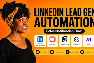 setup jobber CRM automation for linkedin lead gen form and make com workflows