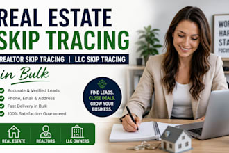 do real estate skip tracking, realtor skip tracking, llc skip tracking in bulk