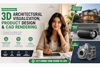 do 3d architectural visualization, product design and cad rendering