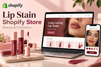 design lip stain shopify store beauty cosmetics with virtual try on