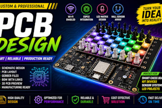 design custom smart chess board pcb with esp32 led matrix hall sensors wifi
