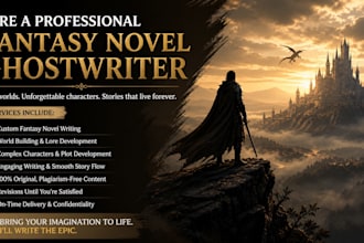 be your fiction ebook ghostwriter, fantasy novel ghostwriter