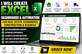 create excel dashboards automation  real estate ecommerce business inventory