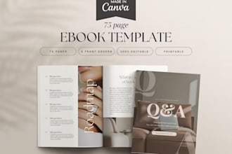 design etsy canva template bundle, ebook planner, worksheet PDF design