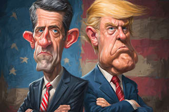 draw a sharp satirical political cartoon editorial illustration