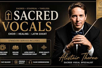 record sacred choir music, healing music vocal, latin chant and background chant