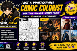 color your webtoon manga and comic pages fast as a pro colorist