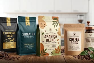 design premium coffee packaging and bag label