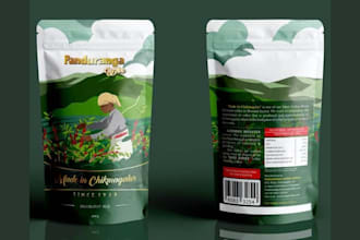 design premium coffee packaging, coffee bag, label and pouch design