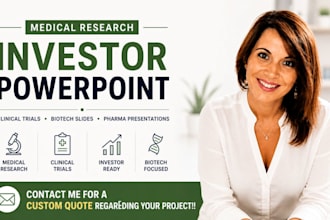 create medical research investor powerpoint, clinical trial, biotech slides