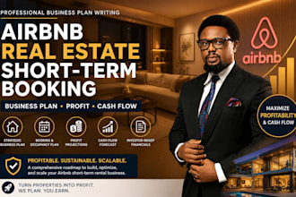 write create an airbnb real estate short term booking business plan profit cash