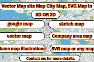 do vector map site map city map, svg map in 3d or 2d