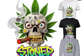 make professional skull cannabis logo