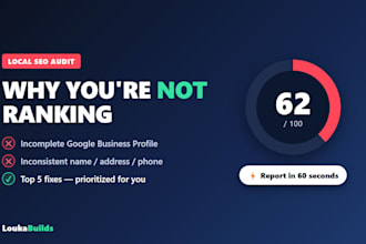 create a local SEO audit report with an action plan to rank your business