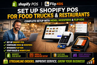setup shopify pos with flip kds menu modifiers staff for food trucks restaurant
