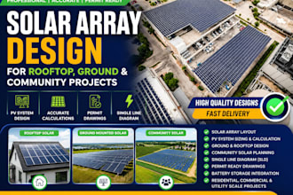 design solar array design for rooftop, ground community projects