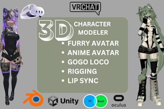 design stunning 3d characters for custom vrchat avatars