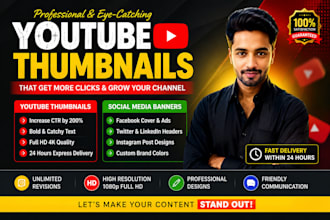 design catchy youtube thumbnails and clickbait design