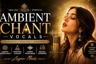 sing carnatic inspired ambient chants for meditation and healing music