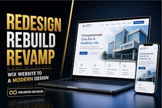 redesign, rebuild, revamp wix website to a modern design with unlimited revision