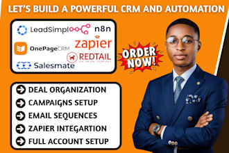 do onepagecrm leadsimple n8n ai automation salesmate redtail zapier integration