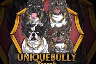create unique mascot, dog, bulldog logo