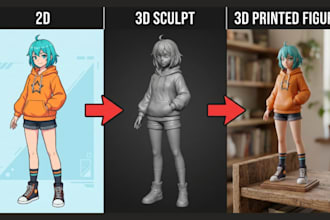 convert 2d image to 3d model toy stl file for 3d printing or game
