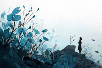 create watercolor and digital illustrations