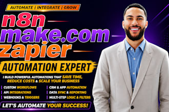 build n8n makecom zapier automation workflows, integrations and business systems