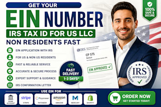 fast ein number application irs tax id for US llc non residents with letter