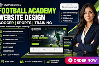 design squarespace football academy website soccer training website sports