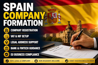help you start a company in spain from scratch with full bank support, for all
