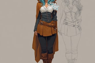 design anime illustration with creative concept