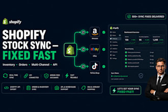 automate inventory sync, fix shopify stock sync, sku order sync and 3pl setup
