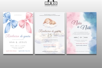 gender reveal invitations in canva pro