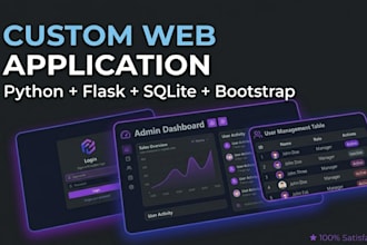 build a python flask custom web application with database