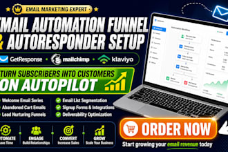email automation funnel and autoresponder in getresponse, mailchimp or klaviyo