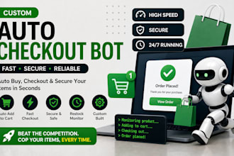build custom auto checkout bot, shopping bot, and auto purchase automation