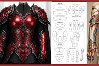 design eva foam cosplay armor, sewing patterns, and 3d cosplay models