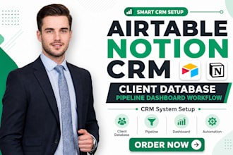 setup airtable notion crm client database pipeline dashboard workflow