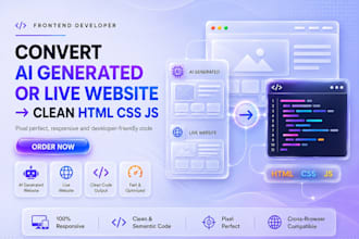 convert any website or ai design to clean HTML CSS js